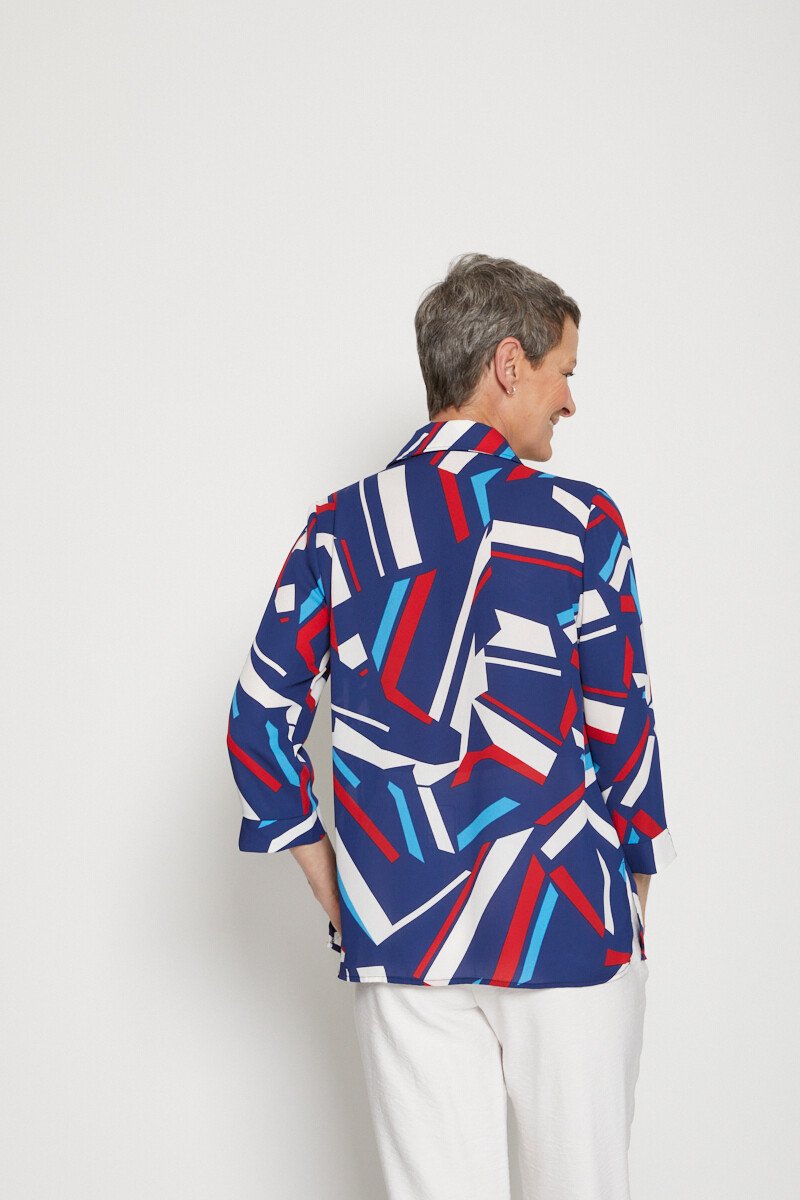 Straight_graphic_blouse_with_3/4_sleeves_Blue_and_red_DO1_slim