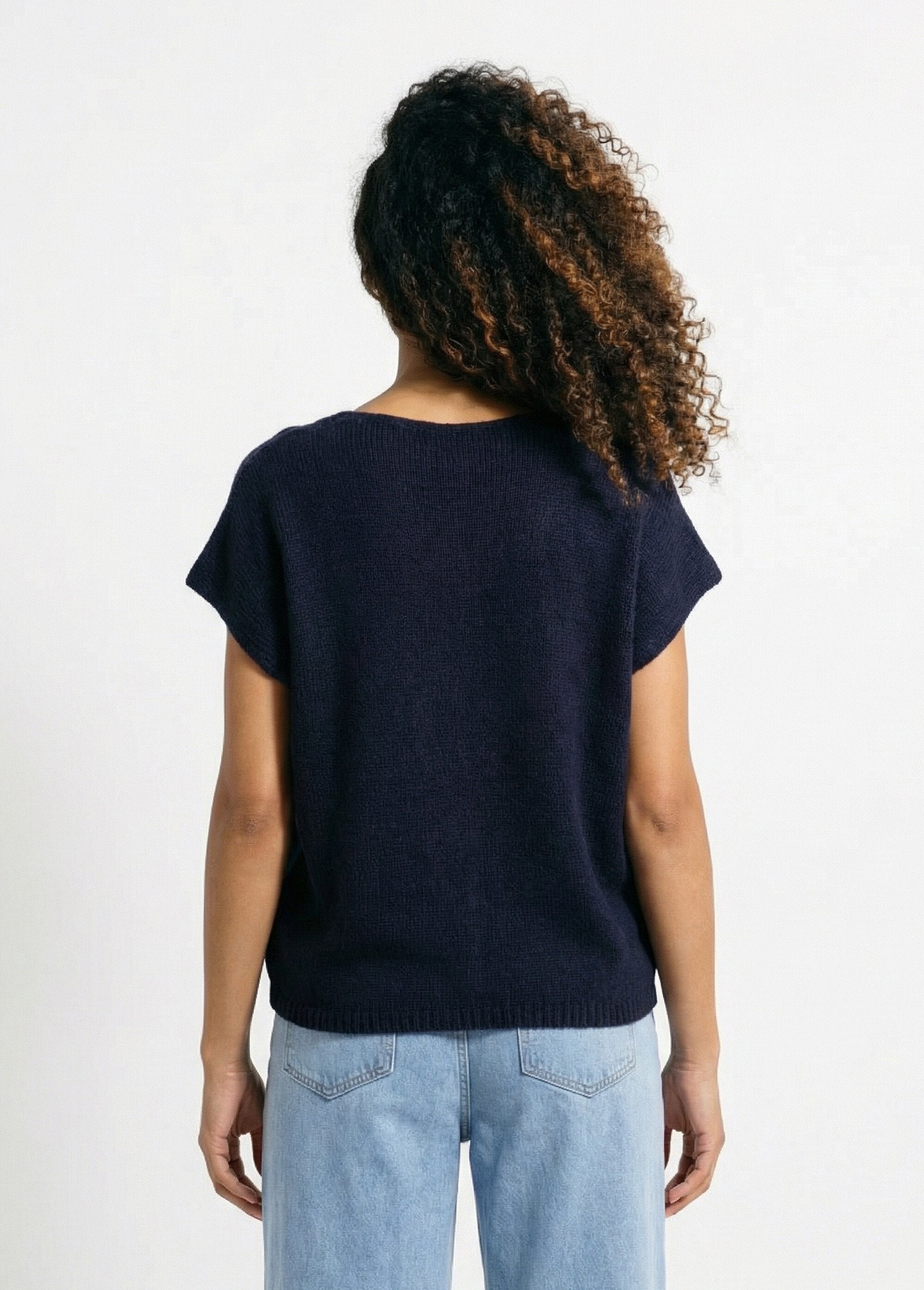 Gilet_manches_courtes_boutons_métallisés_Marine_DO1_slim