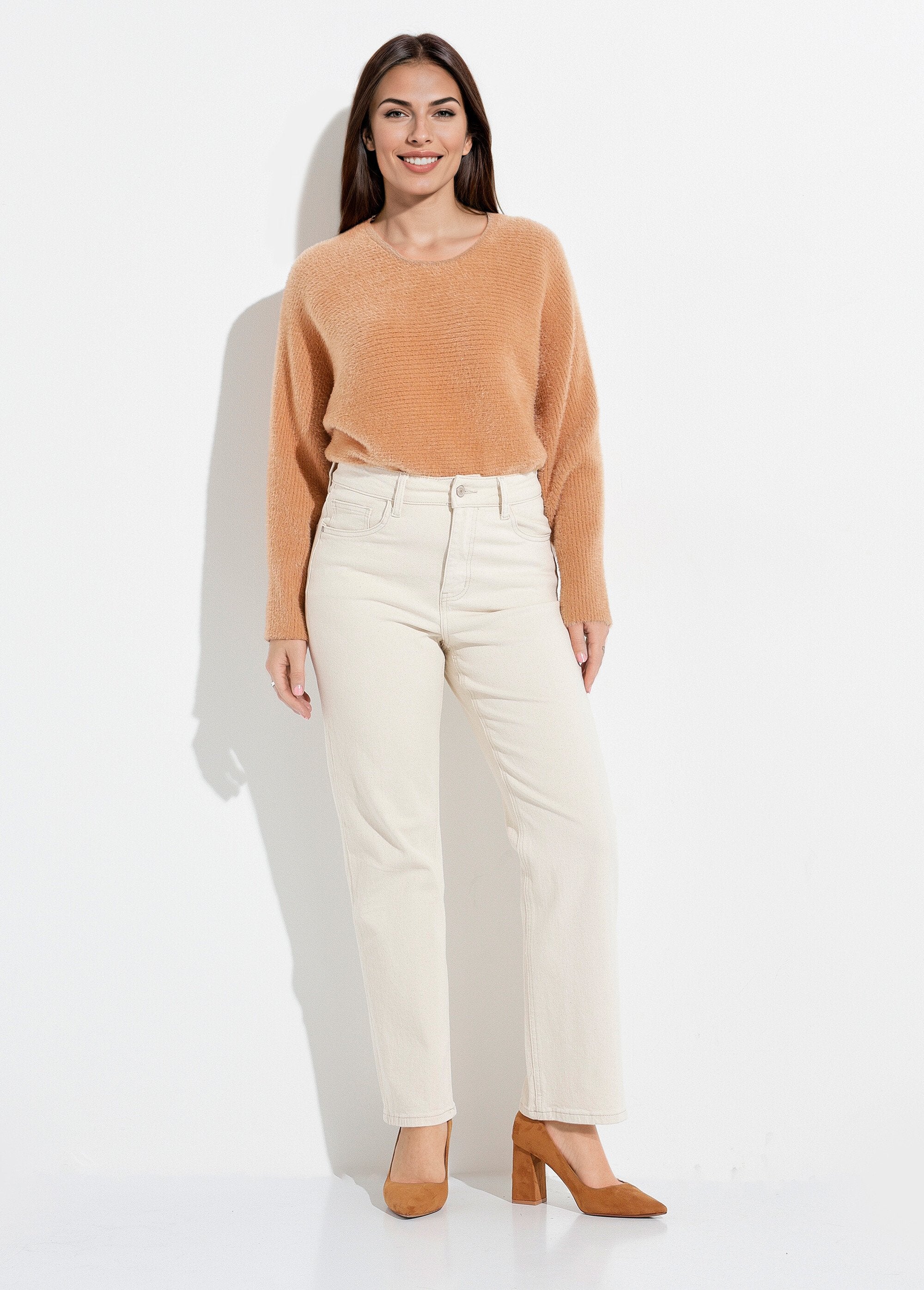 5-pocket_straight_jeans,_special_PETITE_Beige_SF1_slim