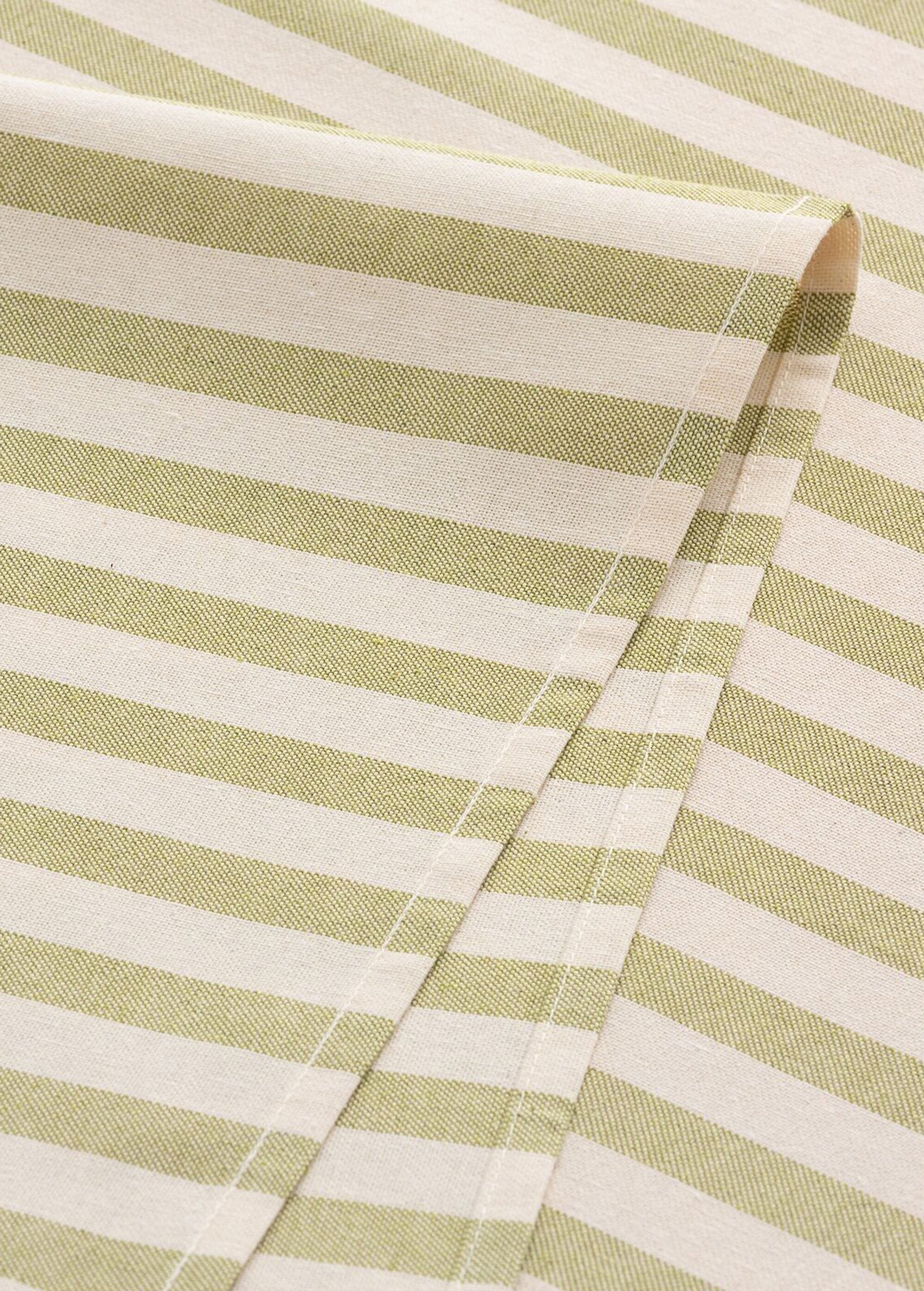 Stain-resistant_pure_cotton_tablecloth,_stripes_Olive_DE1_slim