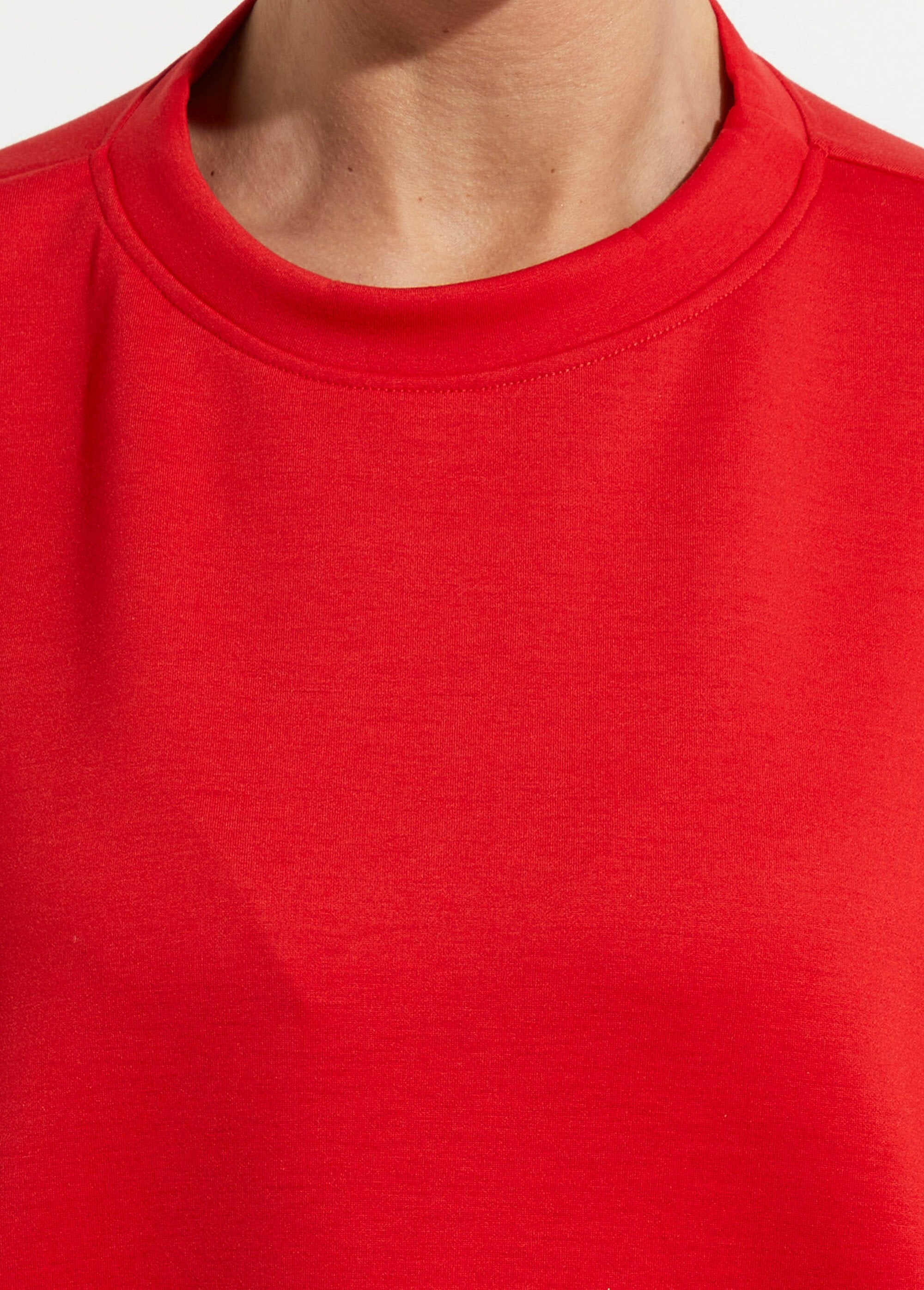 Sweat_shirt_large_col_rond,_manches_3/4_Rouge_DE2_slim