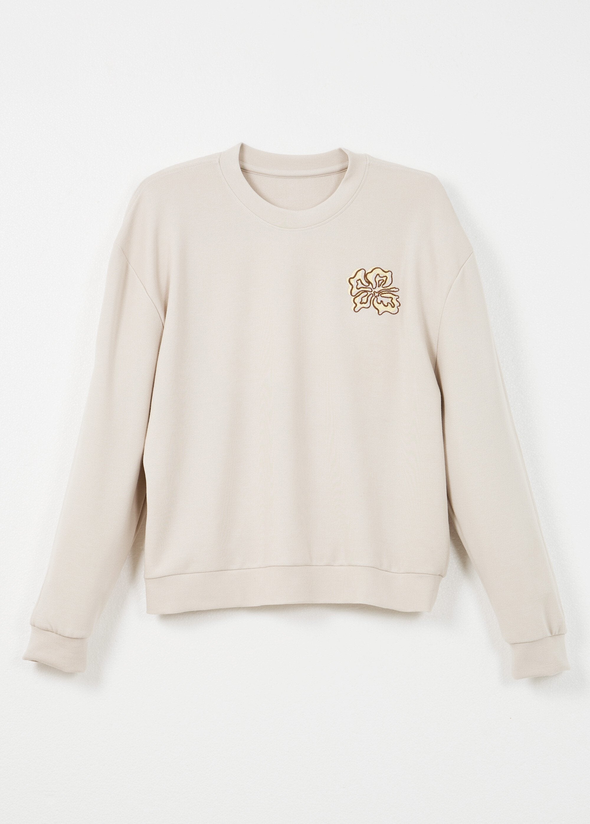 Embroidered_fleece_box_volume_sweatshirt_with_shiny_detail_Ecru_AP1_slim