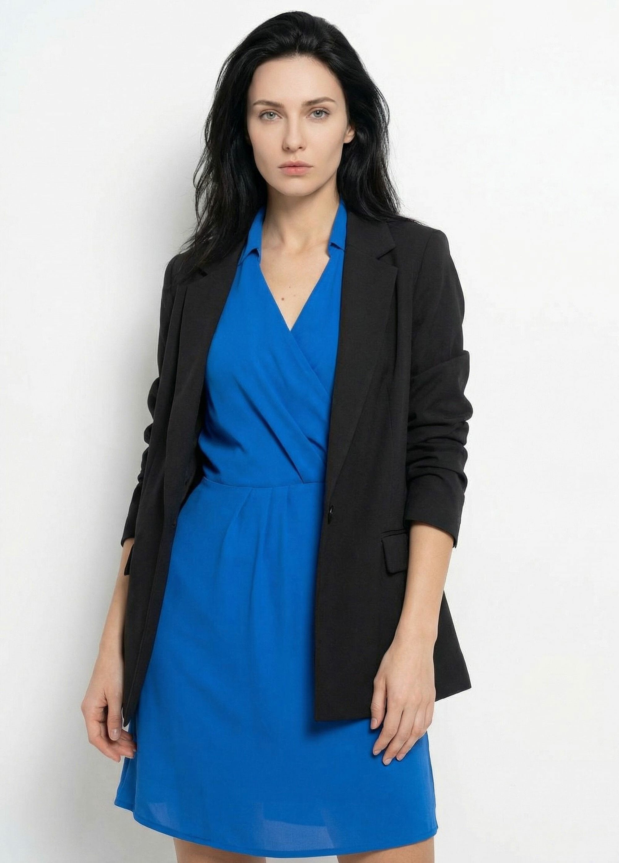 Veste_col_tailleur_manches_3/4_Essentiel_Noir_FA1_slim
