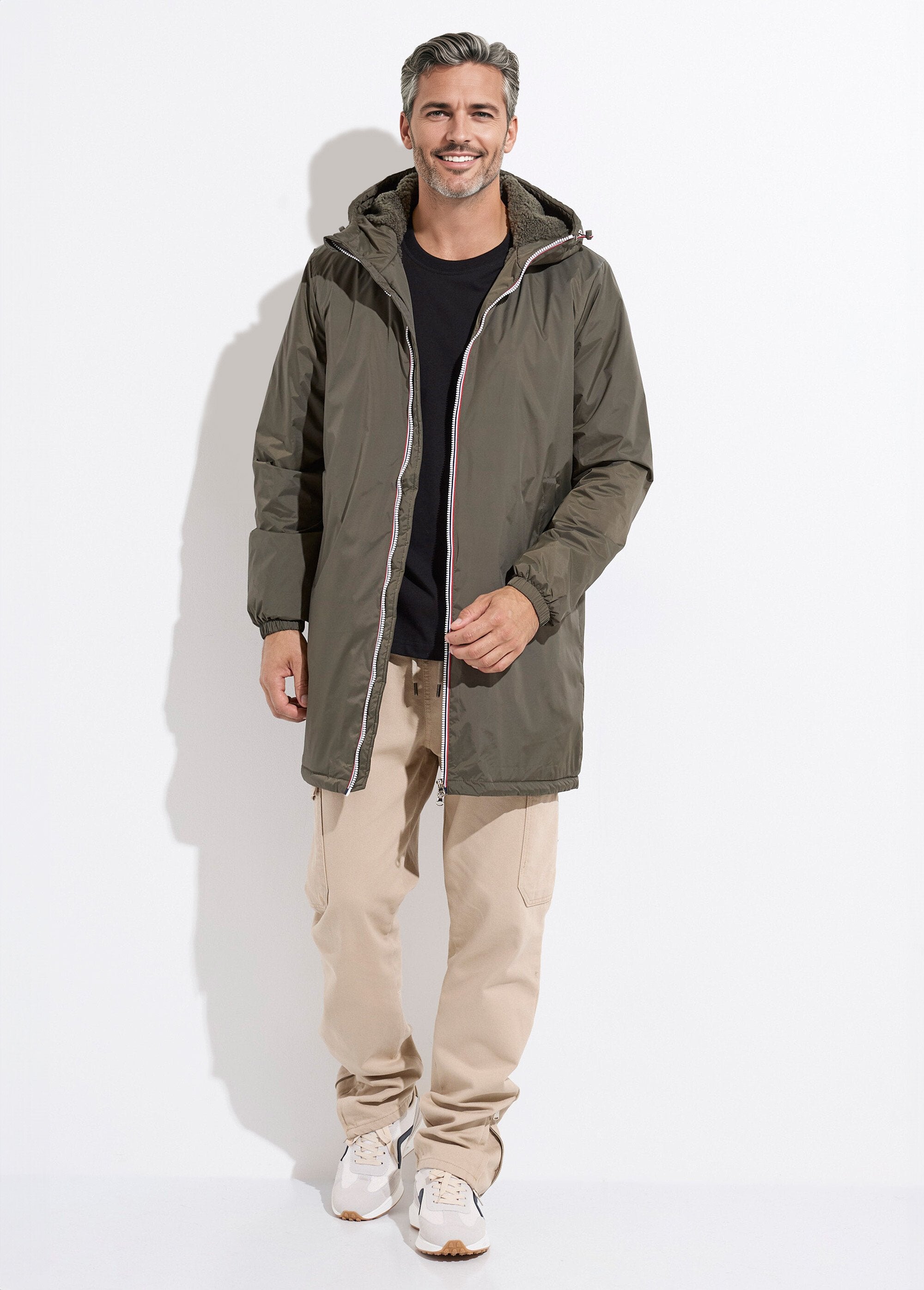 Parka_longue_chaude_fourrée_déperlante_Kaki_SF1_slim