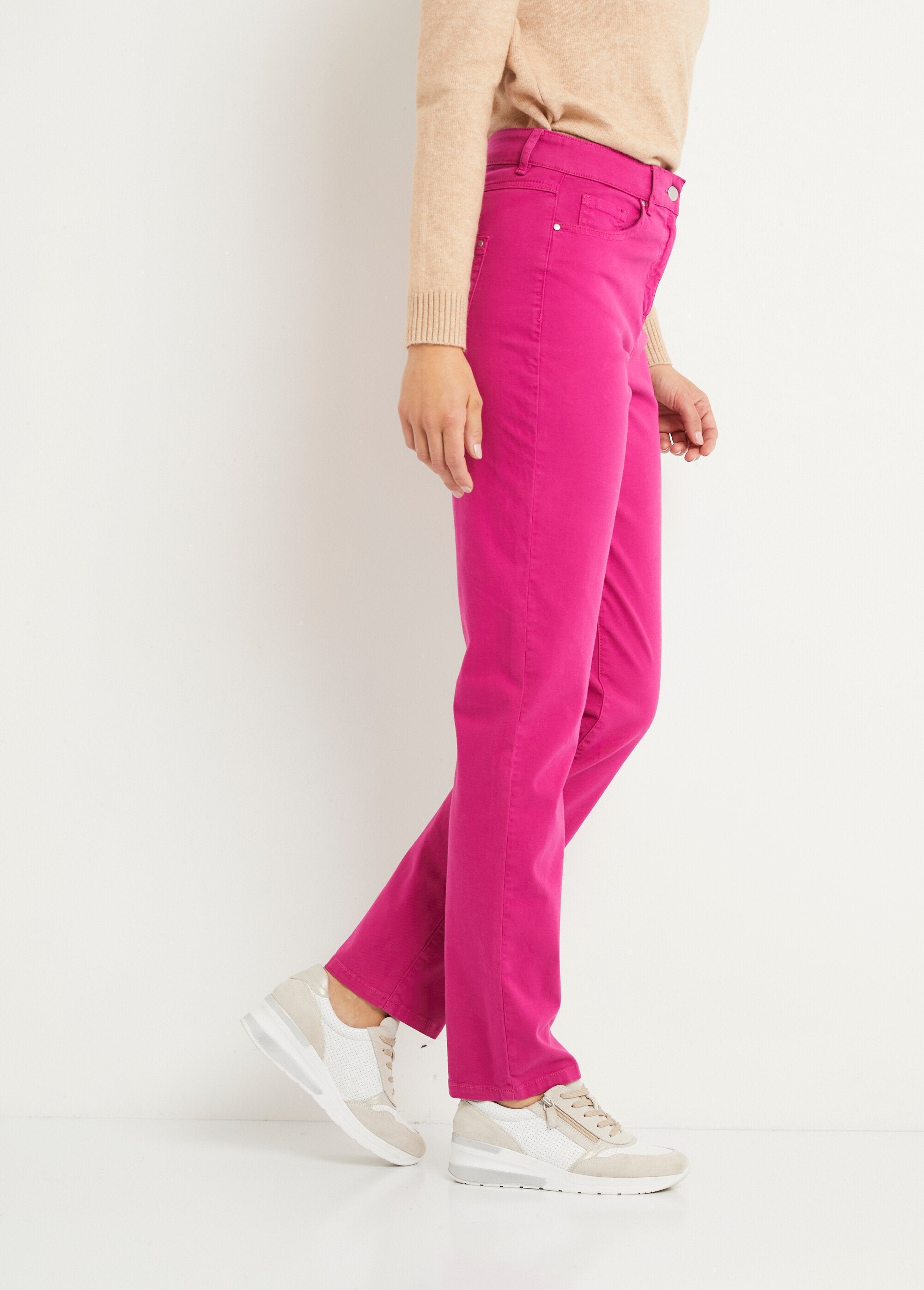 Straight-leg_5-pocket_stretch_cotton_pants_Magenta_pink_DR1_slim