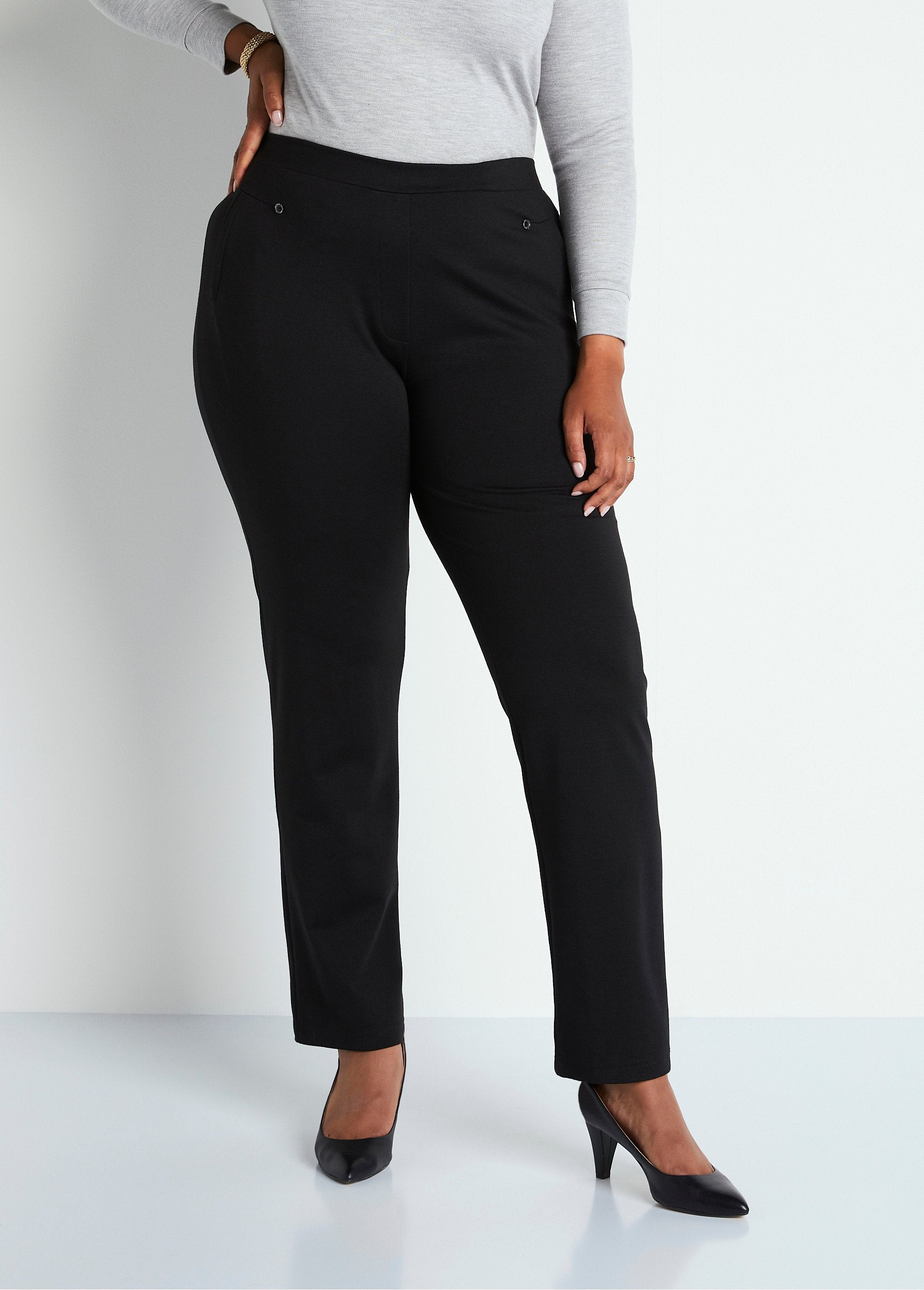 Straight_pants_with_semi-elasticated_waist_Plain_black_FA1_curvy