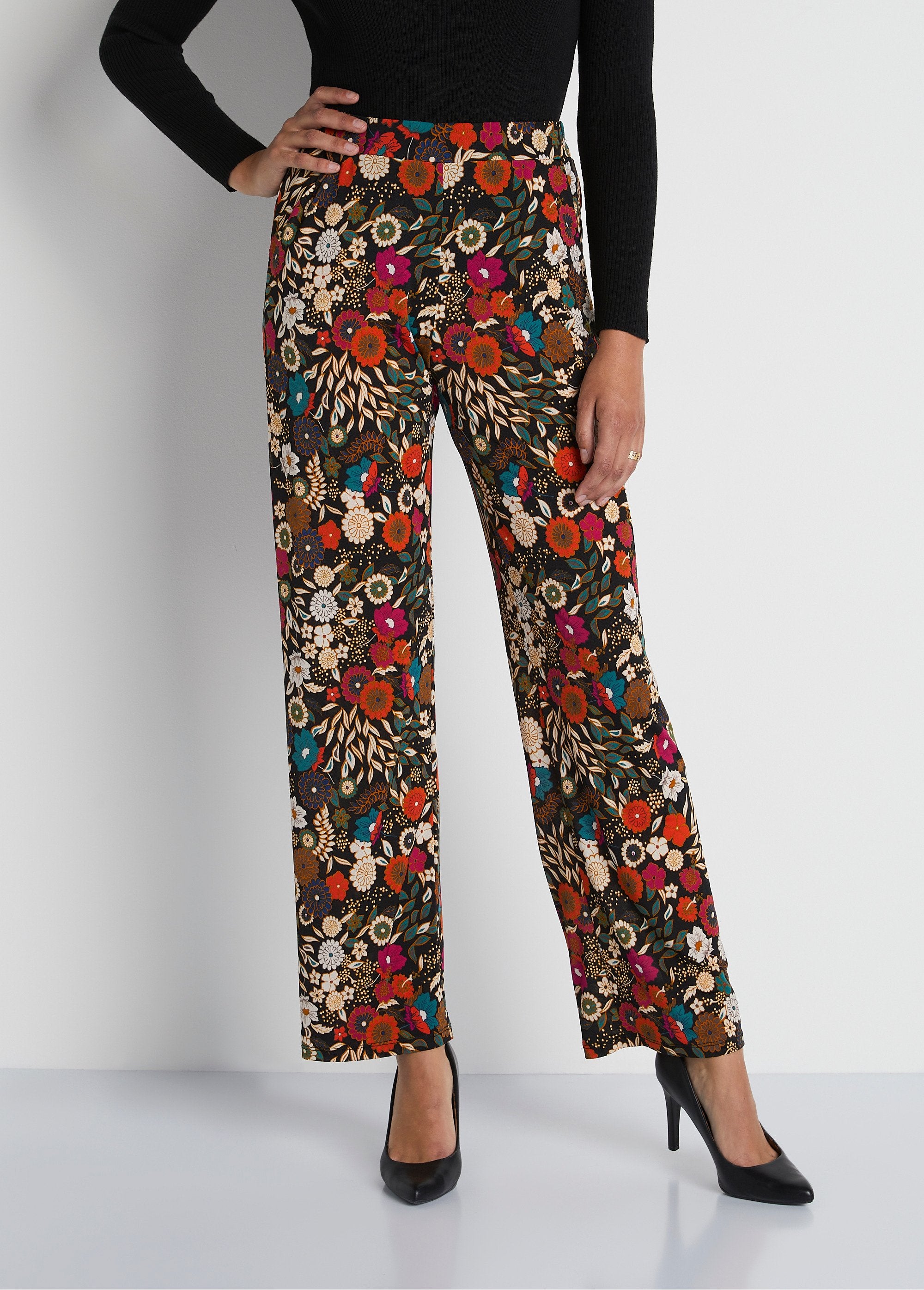 Semi-elasticated_wide-leg_pants_with_normal_waist_Black_print_FA1_slim