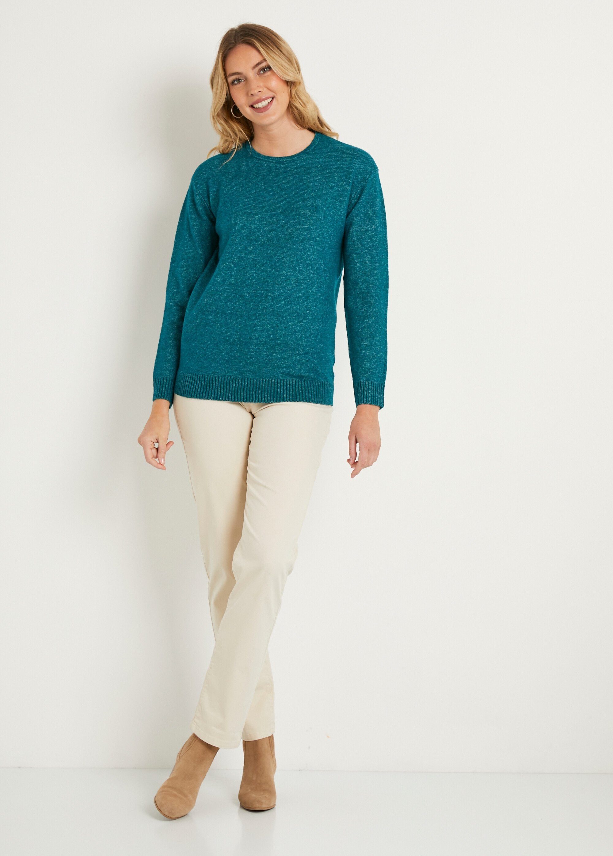 Round-neck_mottled_sweater_with_wool_Duck_SF1_slim