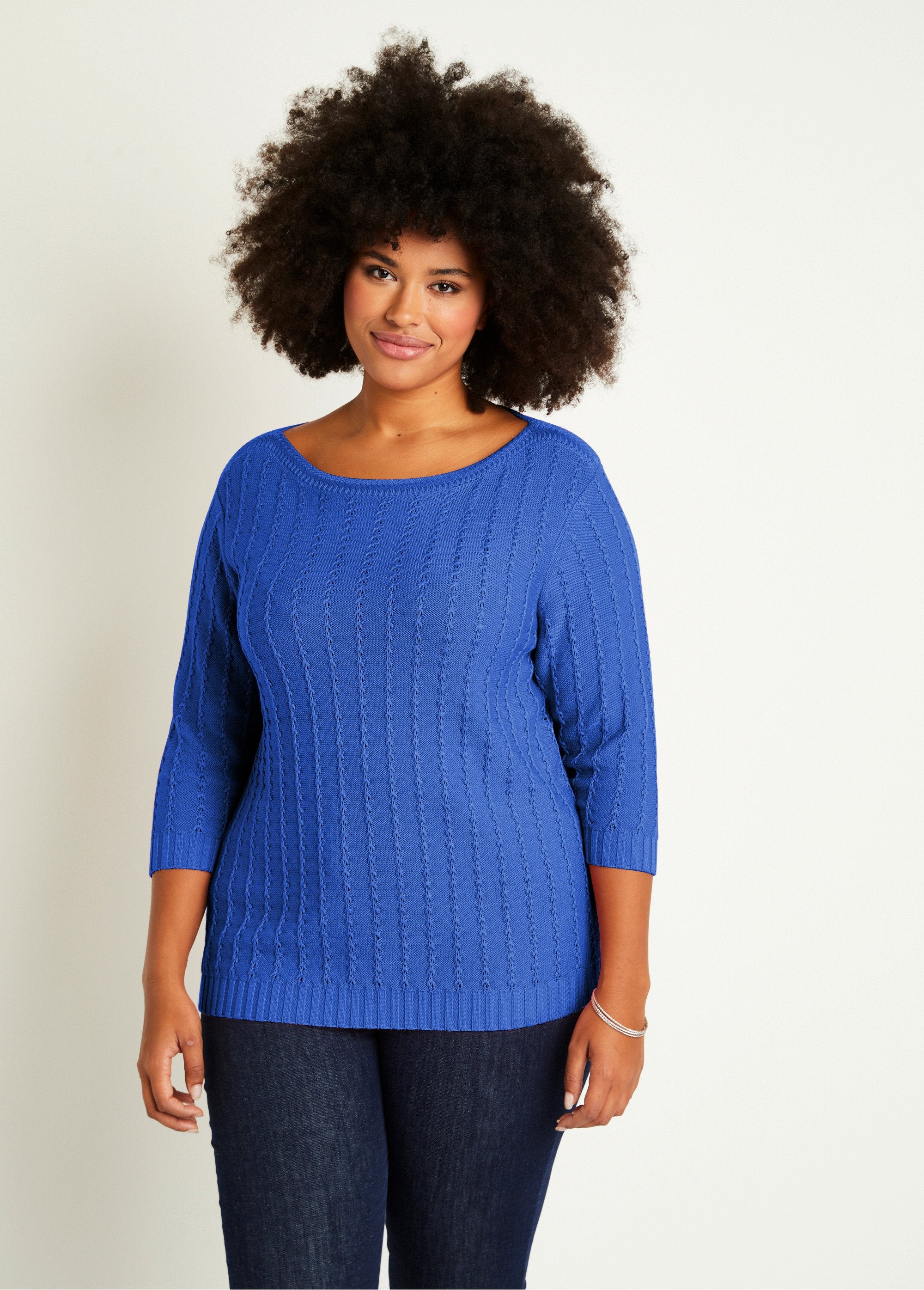 Boat_neck_sweater_with_3/4_sleeves_Blue_FA1_curvy