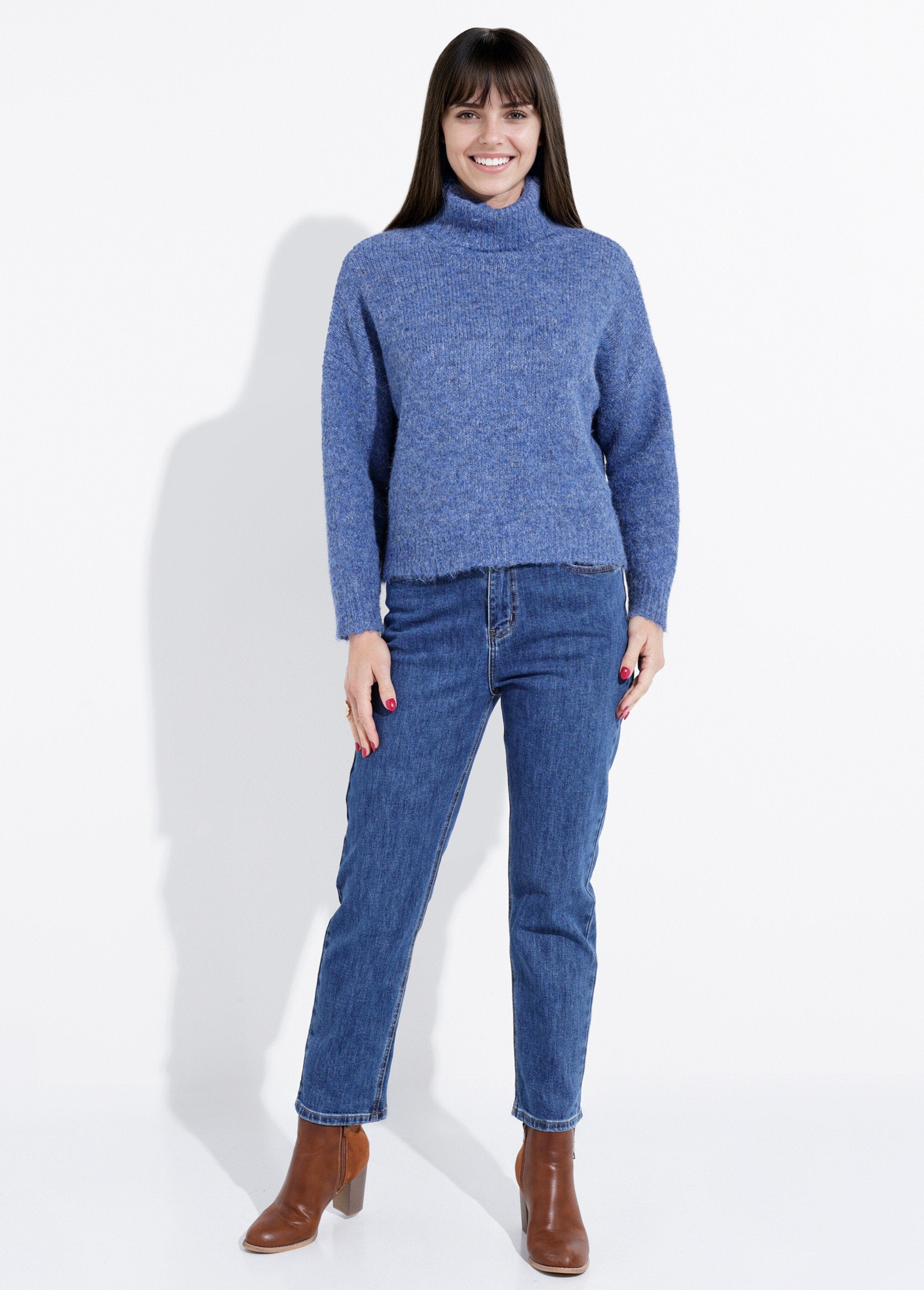 Pull_col_roulé_en_maille_épaisse_Bleu_jean_SF1_slim