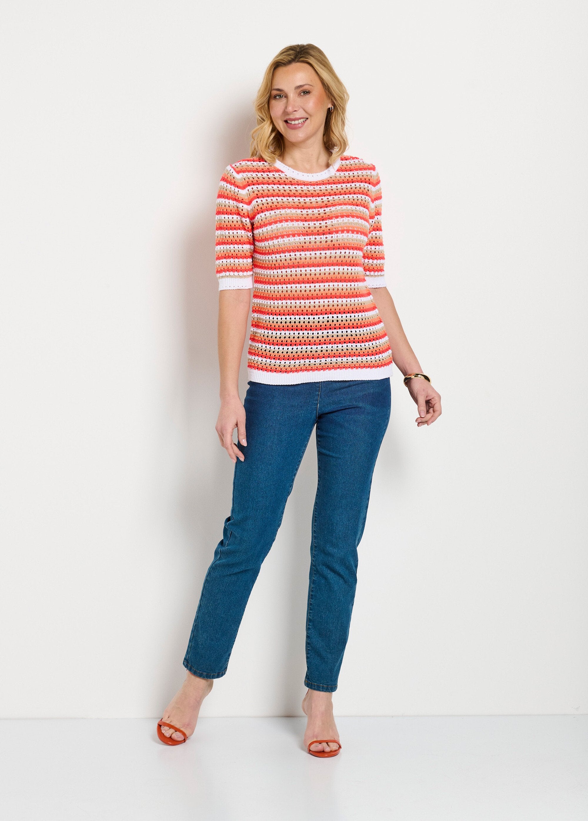 Soft_striped_openwork_short_sleeve_sweater_Coral_ray_SF1_slim