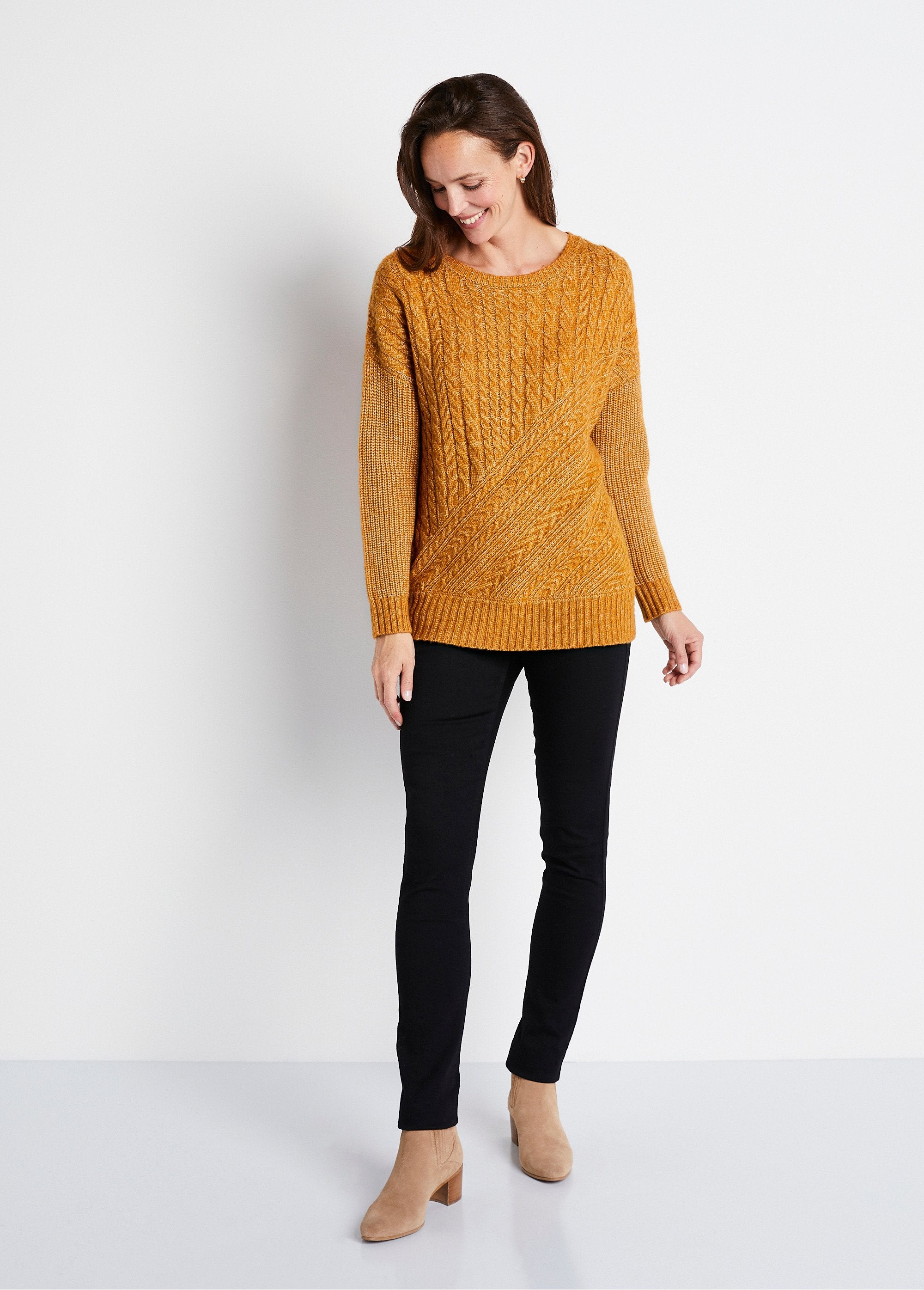 Round_neck_twisted_beaded_heather_knit_sweater_Honey_SF1_slim