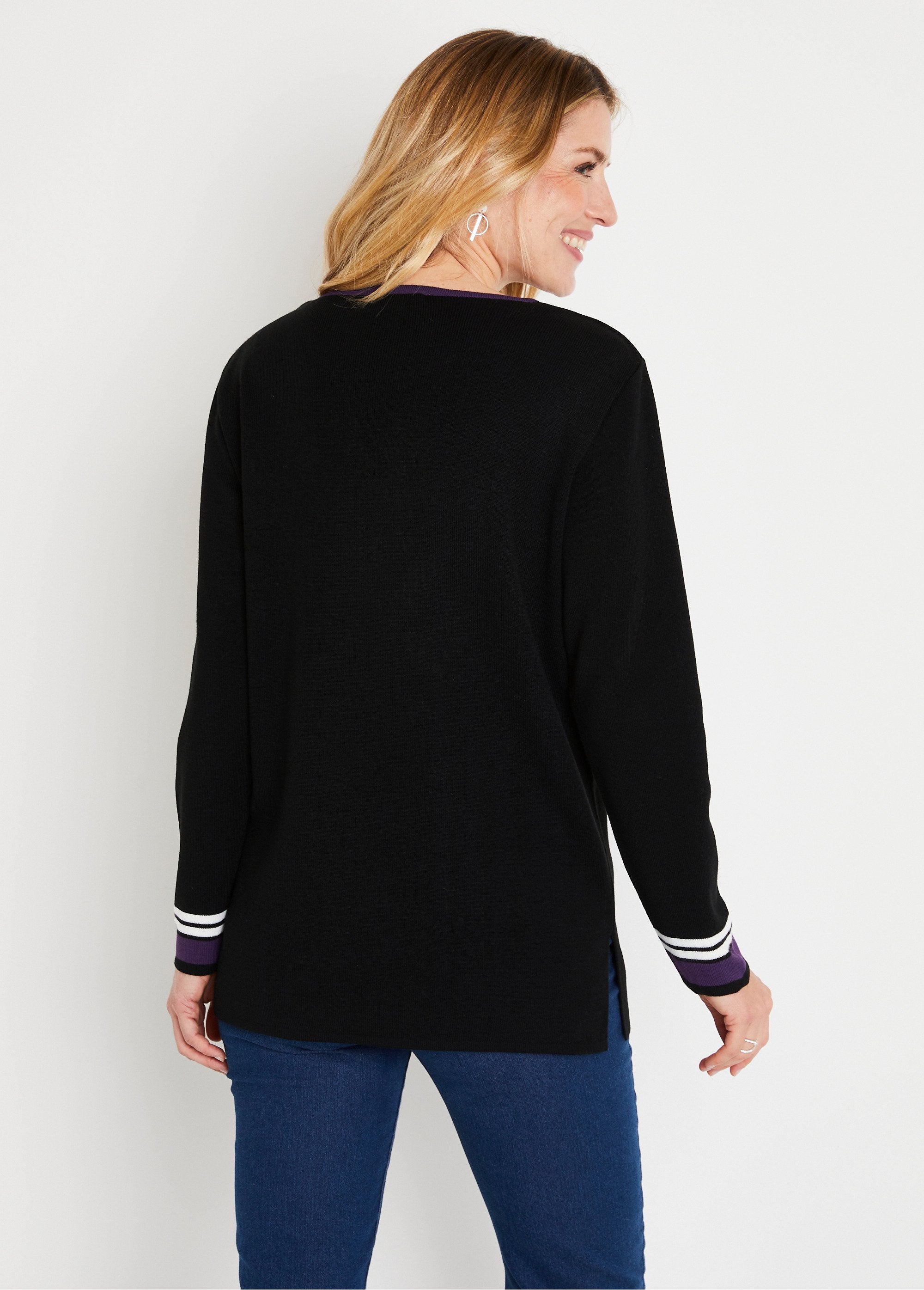 Color_block_graphic_jacquard_long_tunic_sweater_Black_and_plum_DO1_slim