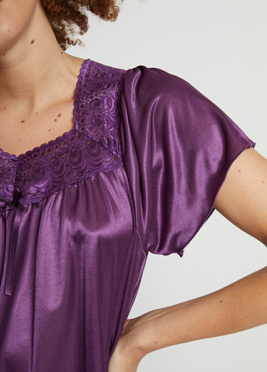 Plain_short-sleeved_pajamas_in_flowing_knit_Plum_DE2_slim