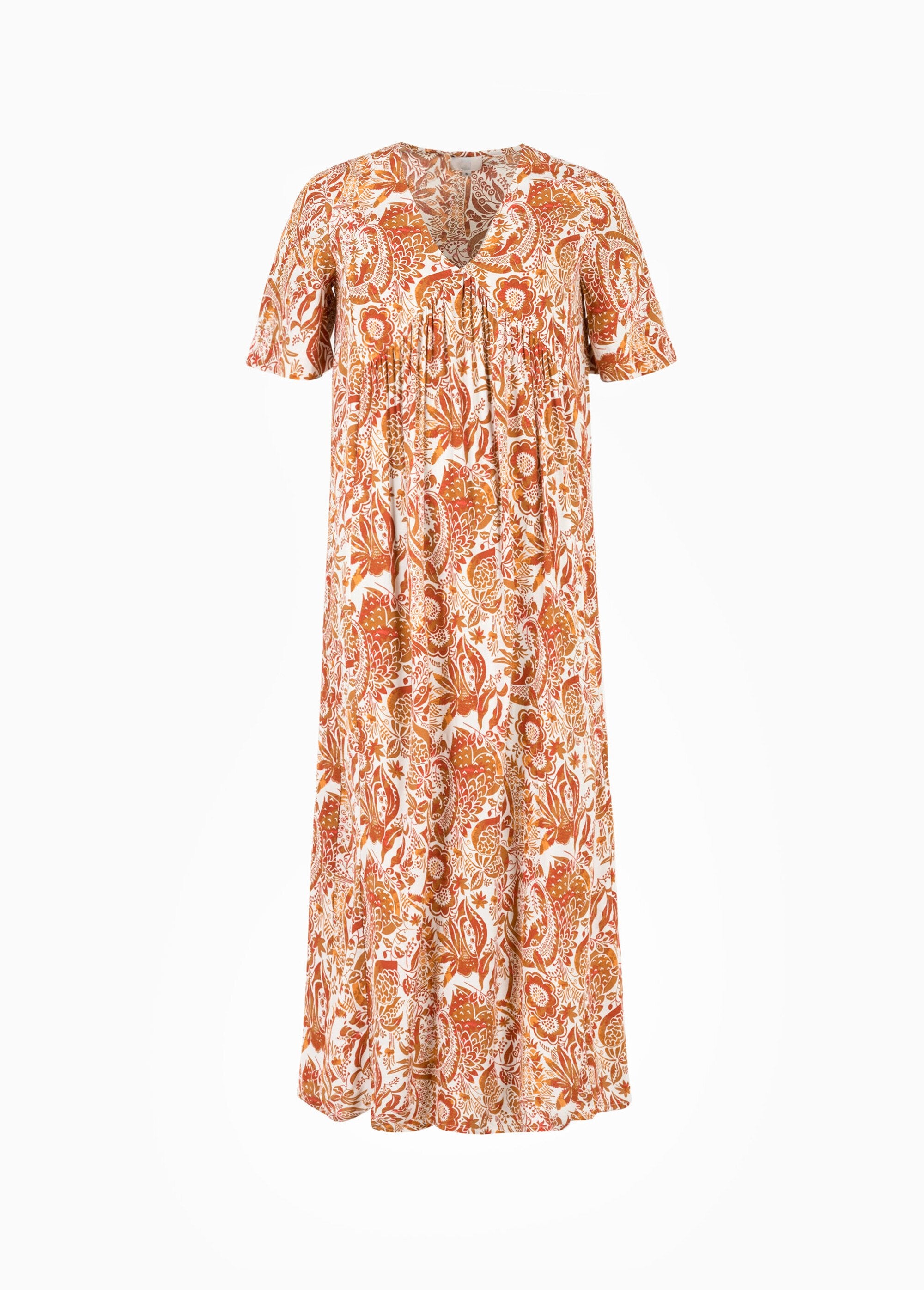 Long_cashmere_print_V-neck_dress_Orange_print_AP1_slim