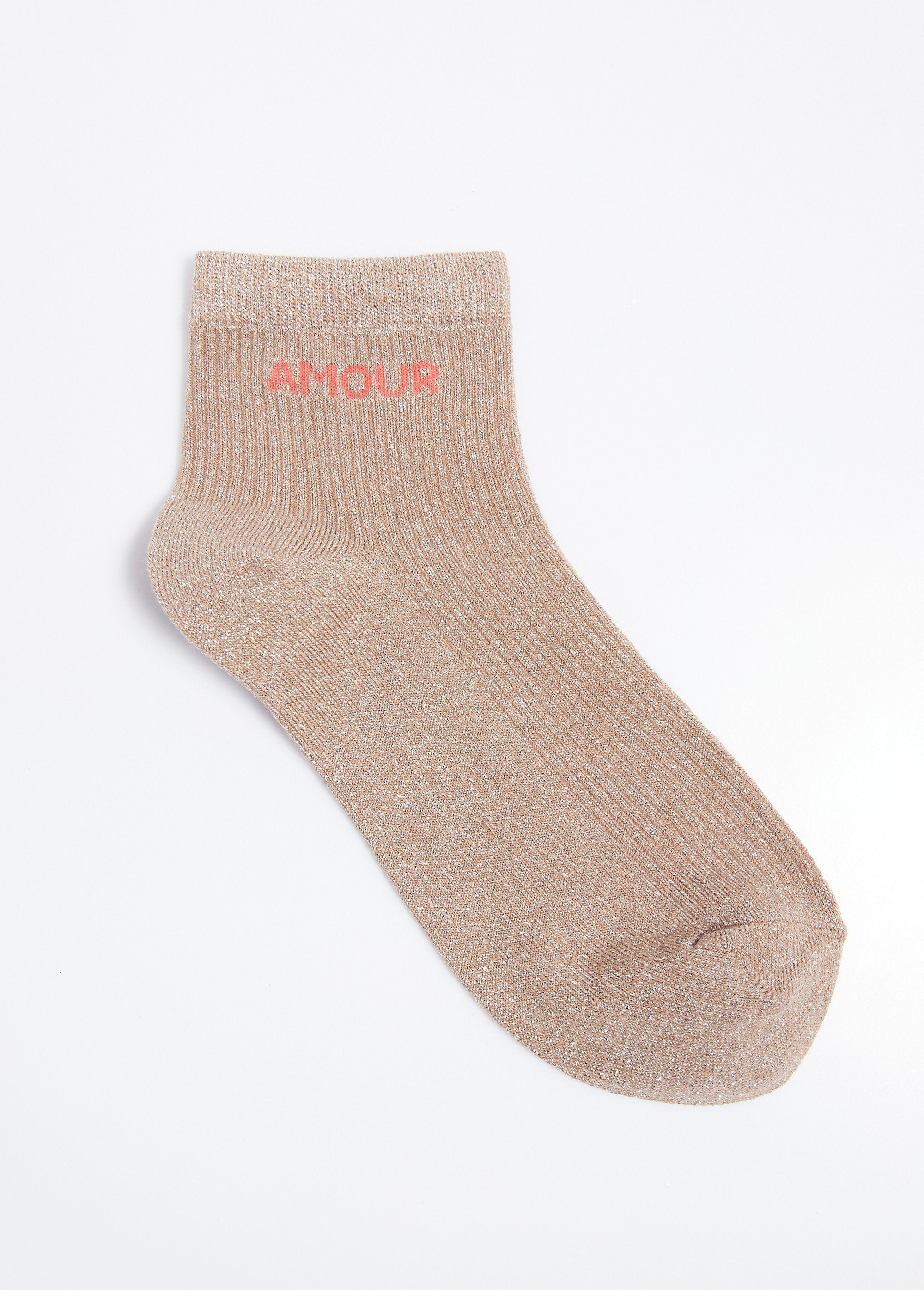 Metallic_thread_socks,_LOVE_message_Dark_beige_DE1_slim