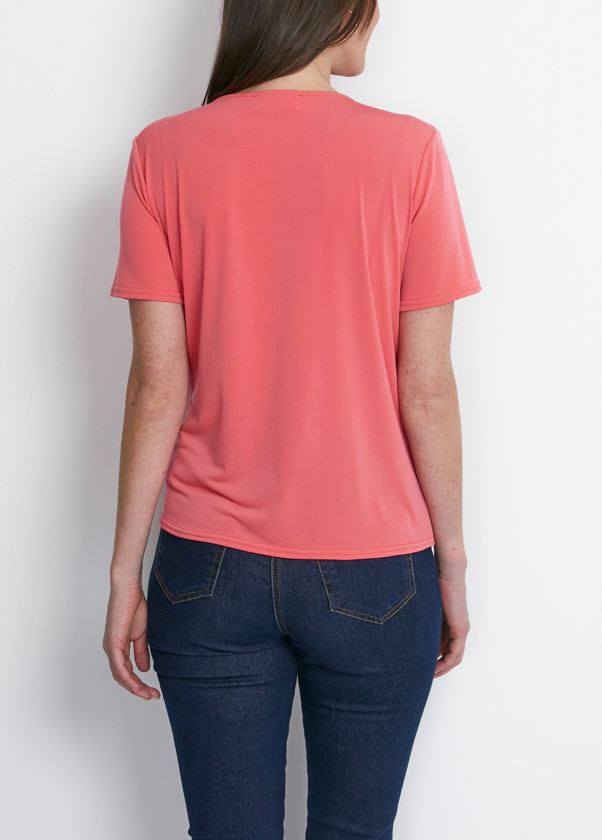 Plain_or_printed_short-sleeved_T-shirt_Plain_coral_DO1_slim