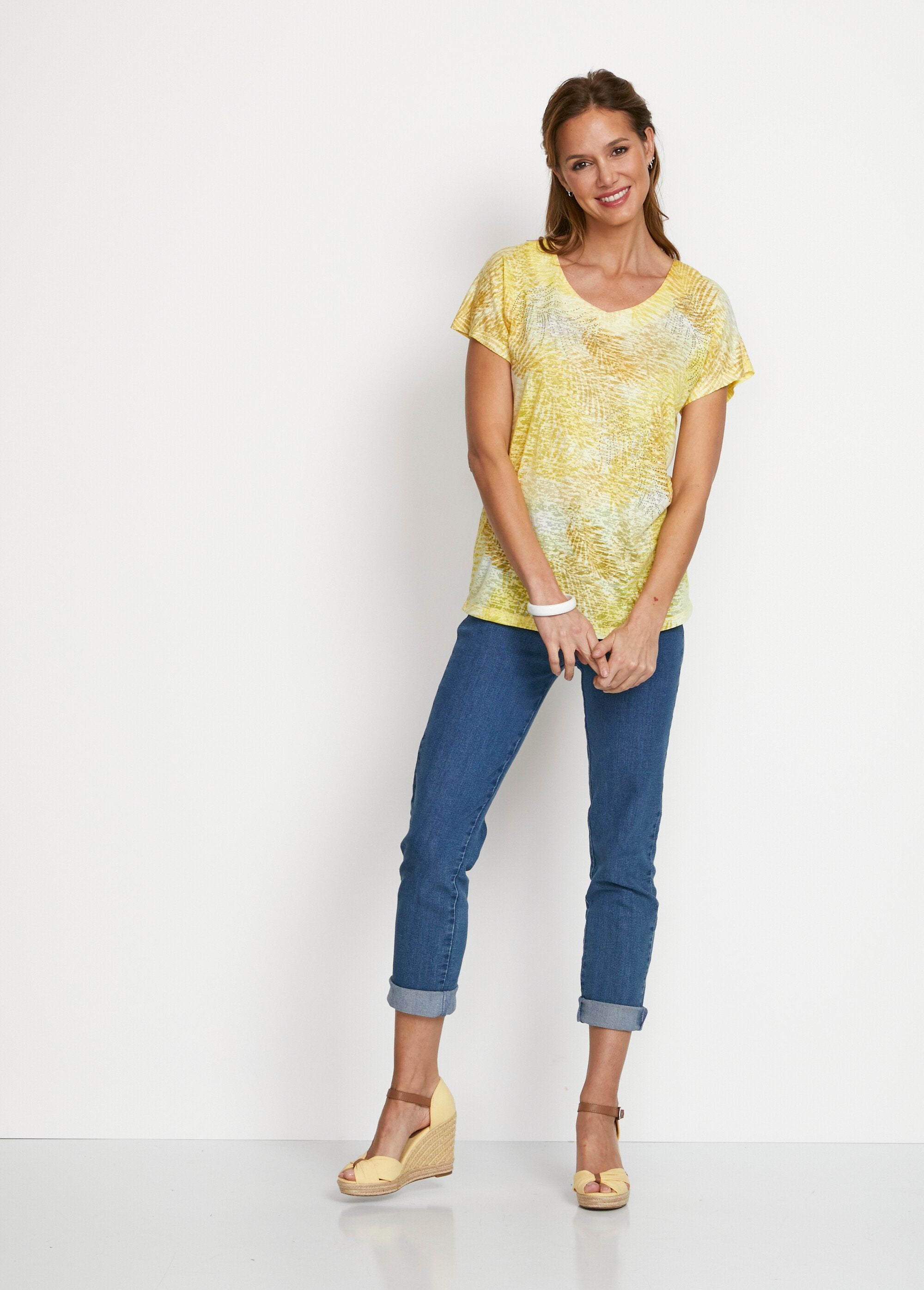 Short_printed_devoré_knit_t-shirt_YELLOW_SF1_slim