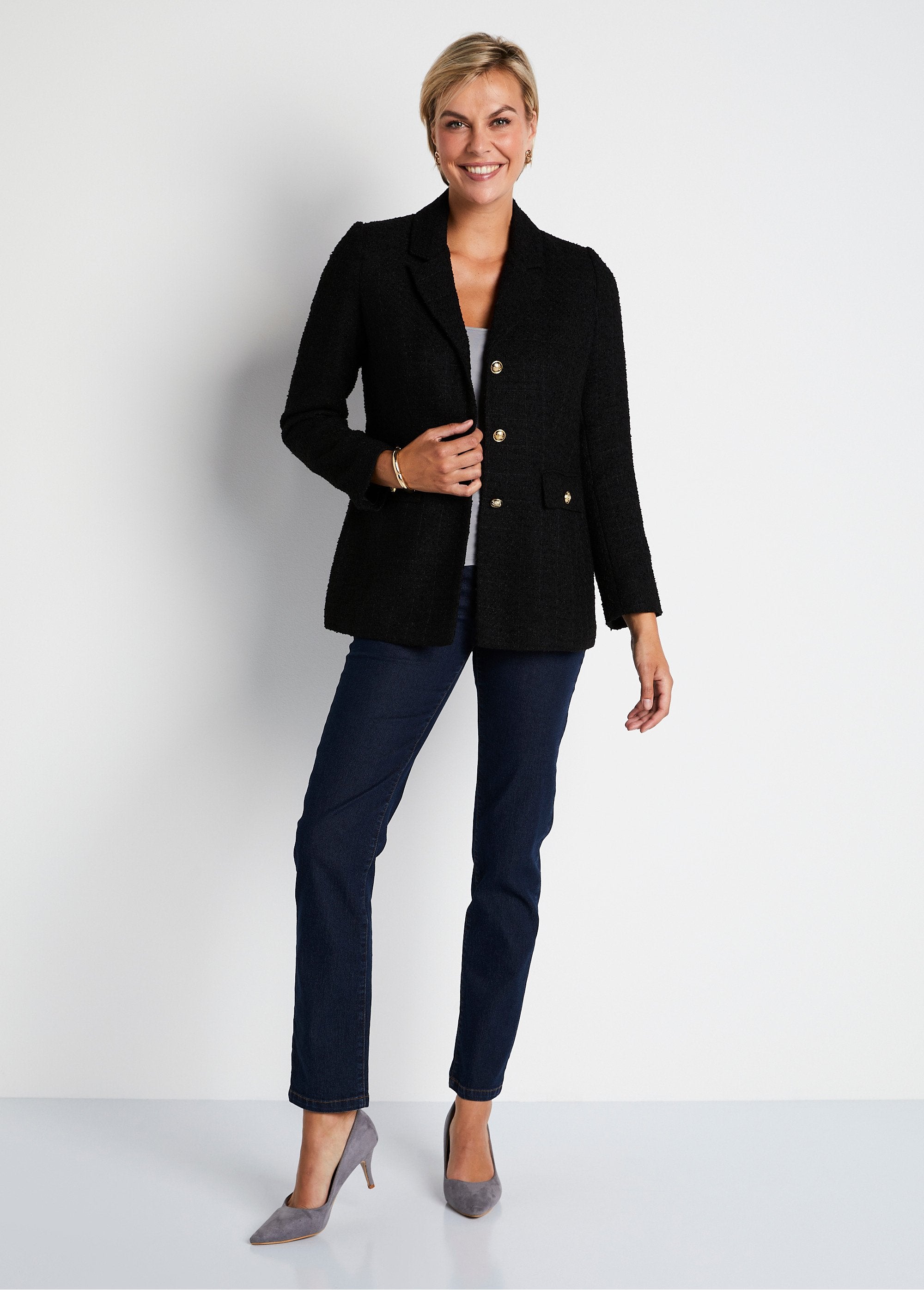 Straight_buttoned_jacket_in_basket_weave_fabric_with_tailored_collar_Black_SF1_slim